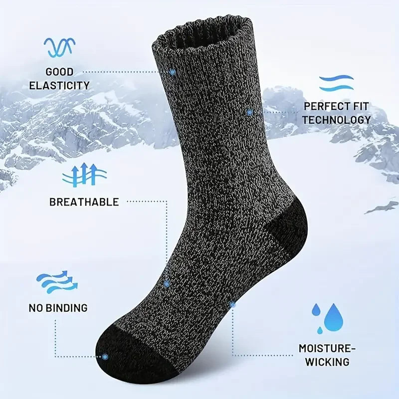 5 Pairs Merino Wool Retro Socks For Men