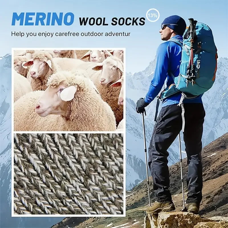 5 Pairs Merino Wool Retro Socks For Men