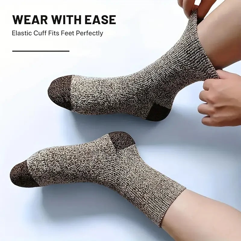 5 Pairs Merino Wool Retro Socks For Men