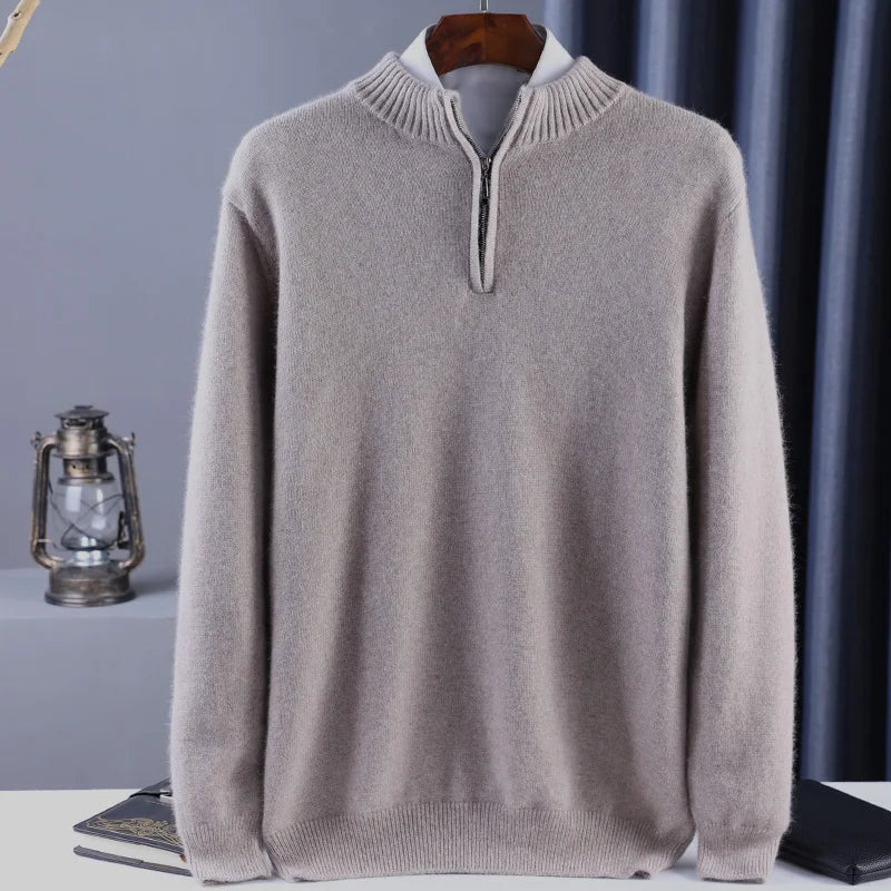 Cashmere Blend Zip-Up Sweater