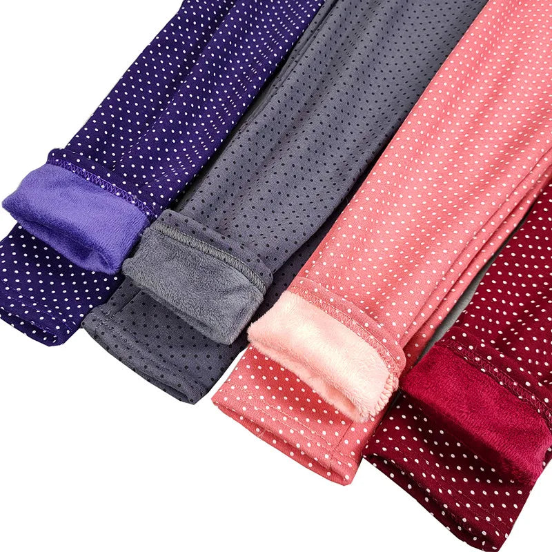 Sweet Leggings Girls Dot Velvet Pants