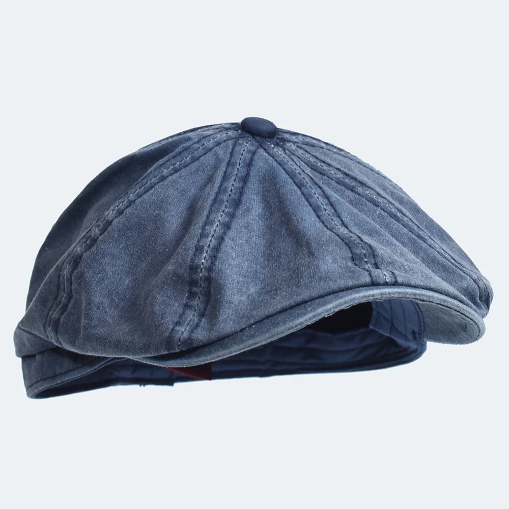 Washed Cotton Newsboy Cap