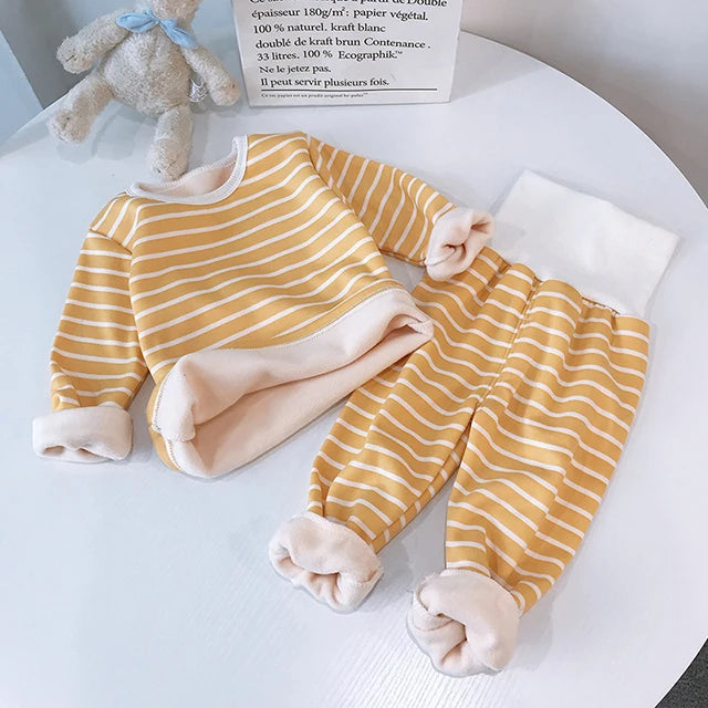 Baby Kids Thermal Underwear Suit Winter Layers Of Warmth Children Clothes Set High Waist Autumn Girls Pajamas Kids Boys Outfits