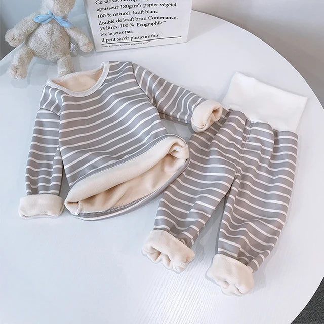 Baby Kids Thermal Underwear Suit Winter Layers Of Warmth Children Clothes Set High Waist Autumn Girls Pajamas Kids Boys Outfits