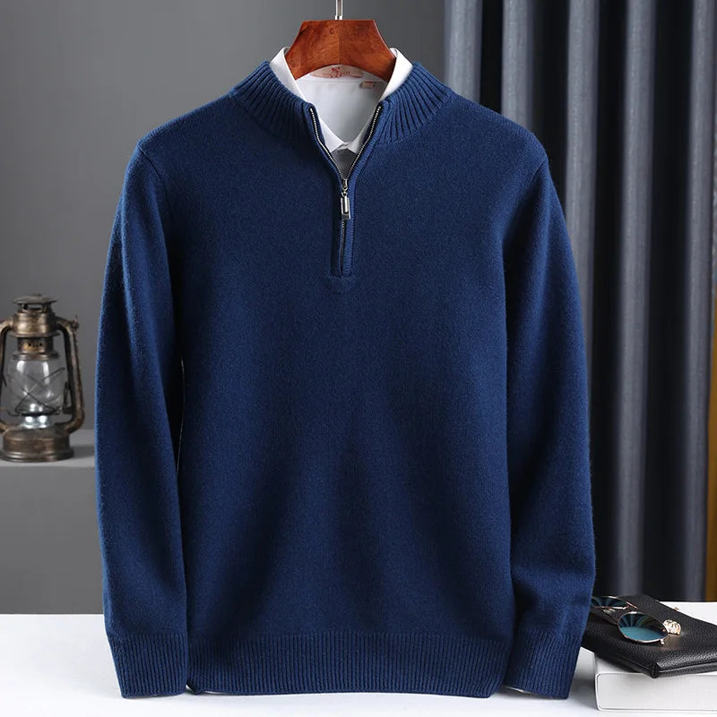 Cashmere Blend Zip-Up Sweater