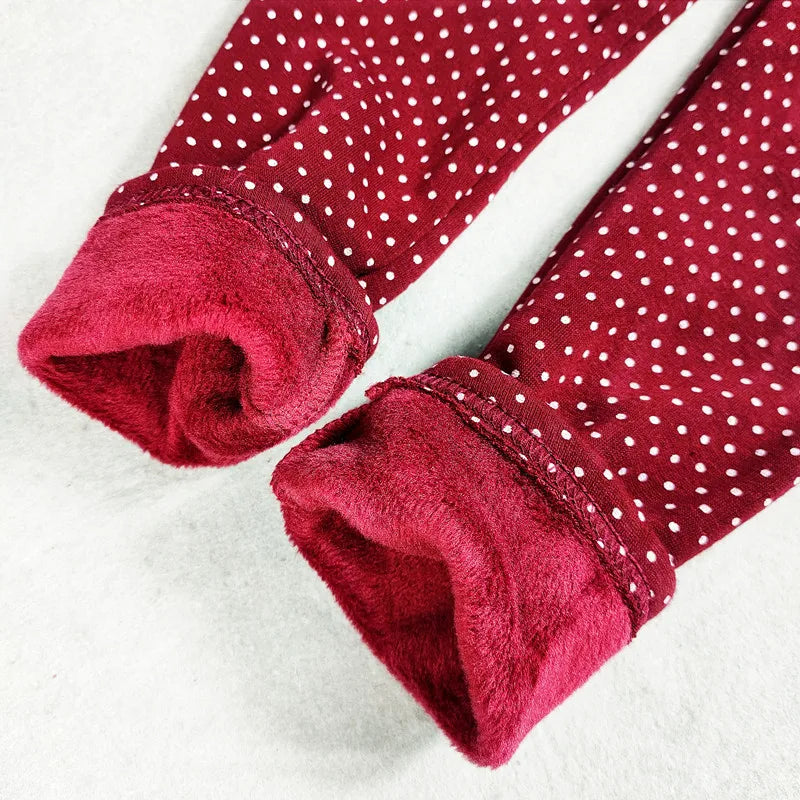 Sweet Leggings Girls Dot Velvet Pants