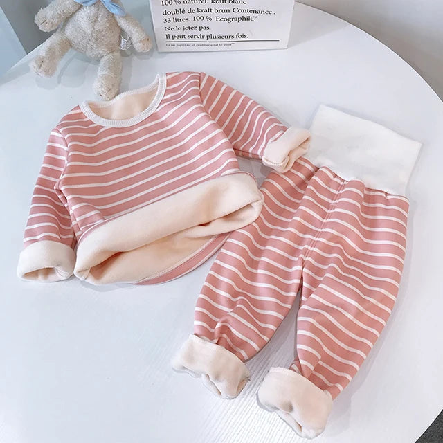 Baby Kids Thermal Underwear Suit Winter Layers Of Warmth Children Clothes Set High Waist Autumn Girls Pajamas Kids Boys Outfits