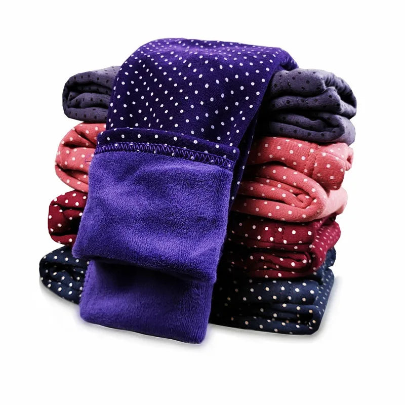 Sweet Leggings Girls Dot Velvet Pants