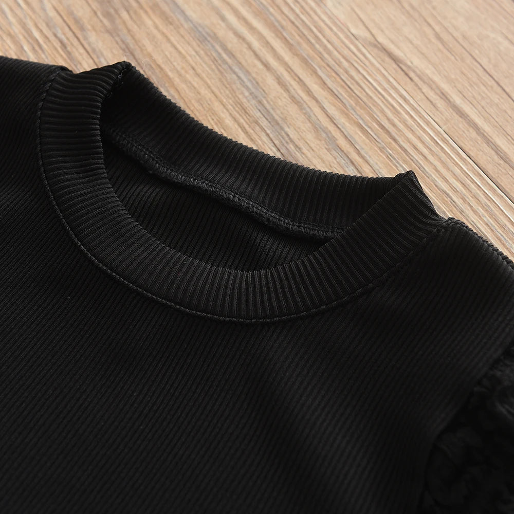 Round Neck Top+Bow Plaid Short