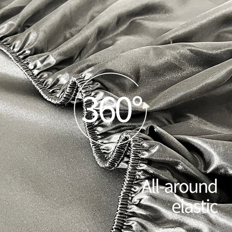 3 Piece Luxury Satin Fitted Sheet