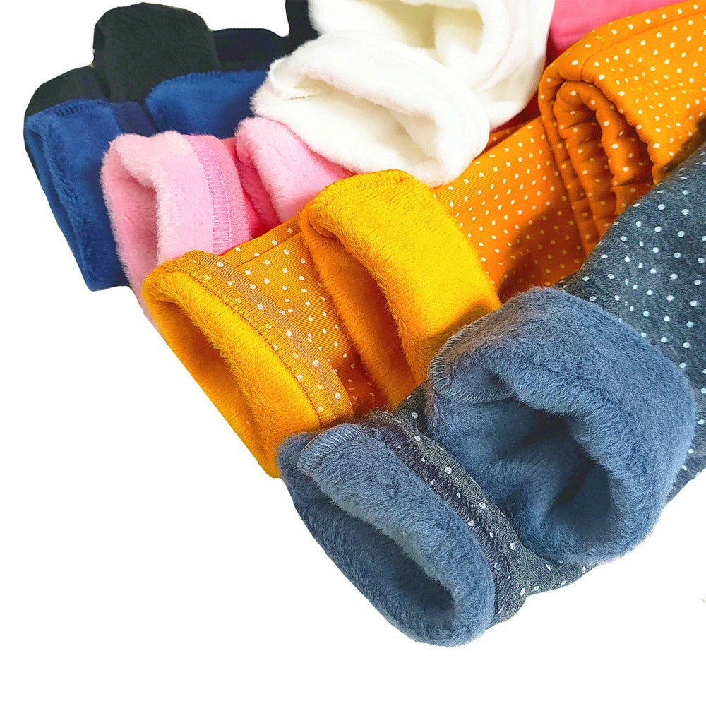 Sweet Leggings Girls Dot Velvet Pants