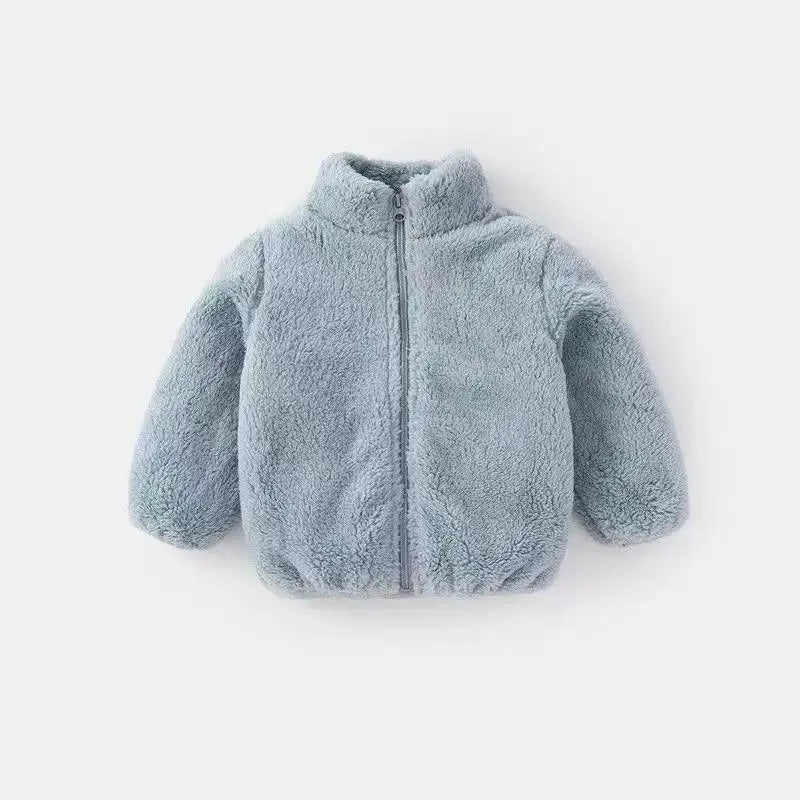 Spring And Autumn Winter Plush Coat For Boys And Girls Warm Clothes For Babies Wearing Double Sided Plush Clothes Outside