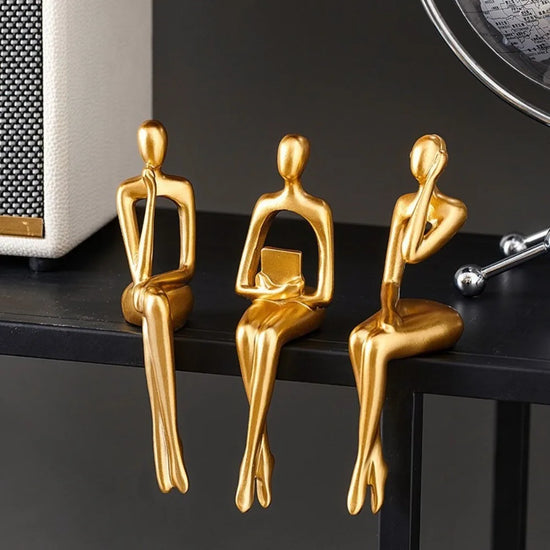 Abstract  Thinking Reading Man Figure