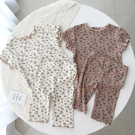 2 Pcs Summer Women Korean Floral Pajama