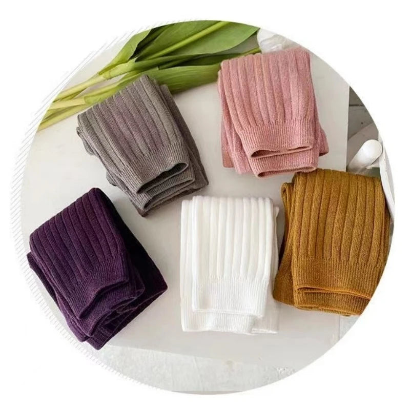 Autumn Spring Baby Girls Ribbed Cotton