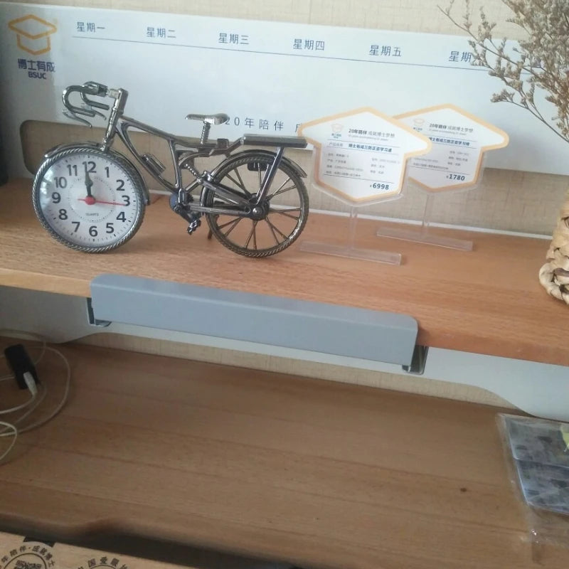 1Pc Clock Desk Retro Bicycle Alarm Clock Creative Clock Stylish Home Furnishings Table Watch Desk Clock