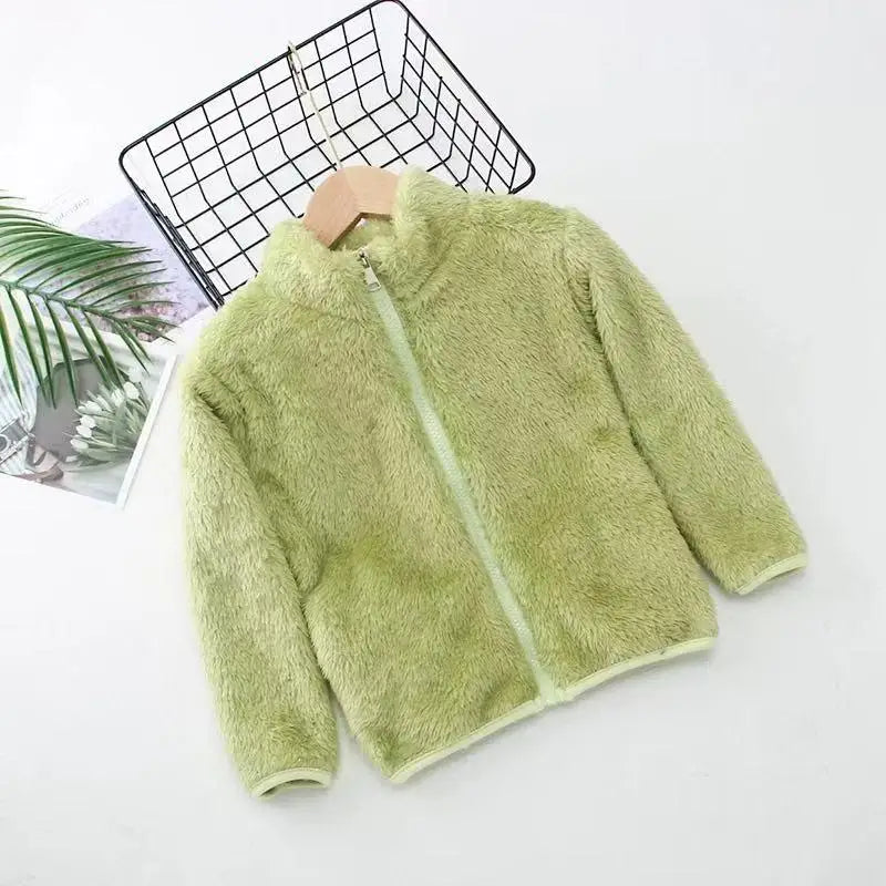 Spring And Autumn Winter Plush Coat For Boys And Girls Warm Clothes For Babies Wearing Double Sided Plush Clothes Outside