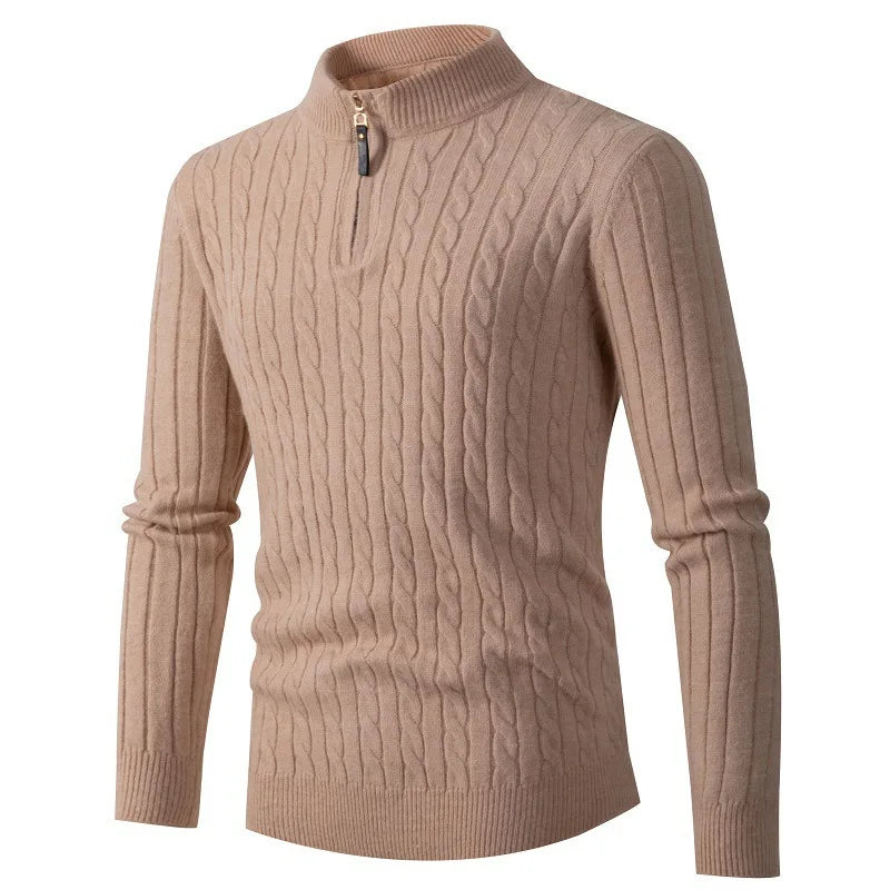 Knitted Cashmere Blend Zip-Up Sweater