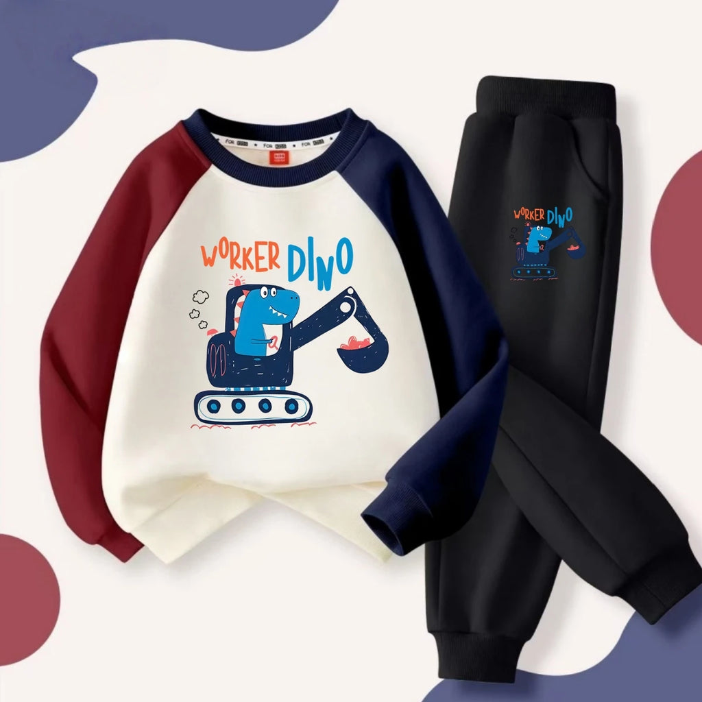 Autumn Baby Boy Cartoon Dinosaur Printed Clothes