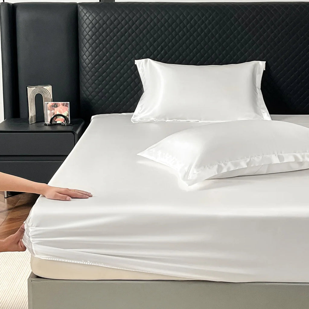 3 Piece Luxury Satin Fitted Sheet