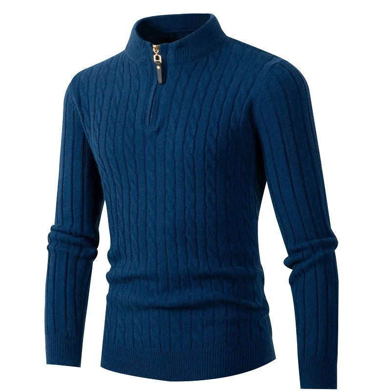 Knitted Cashmere Blend Zip-Up Sweater
