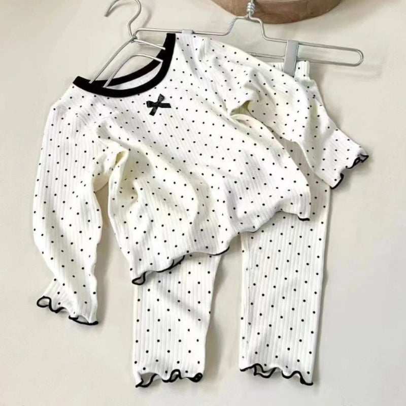 Two Piece Polka Dot Pajama Set
