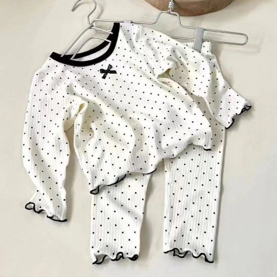 Two Piece Polka Dot Pajama Set