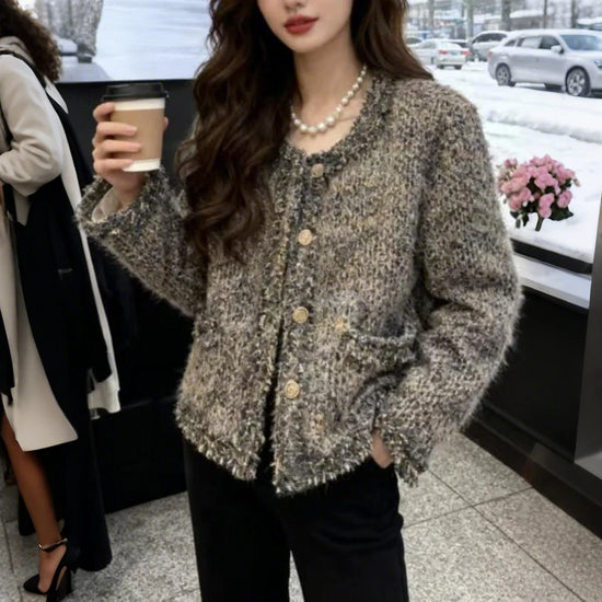 Knitted Button Up Coat