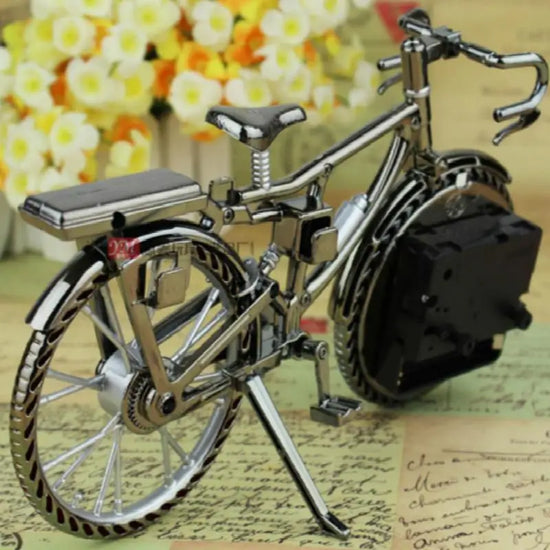 1Pc Clock Desk Retro Bicycle Alarm Clock Creative Clock Stylish Home Furnishings Table Watch Desk Clock