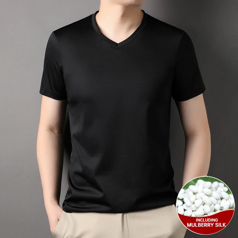 Silk New Summer V Neck t Shirts