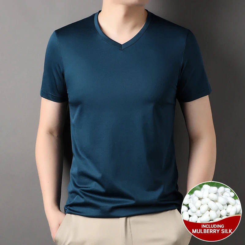 Silk New Summer V Neck t Shirts