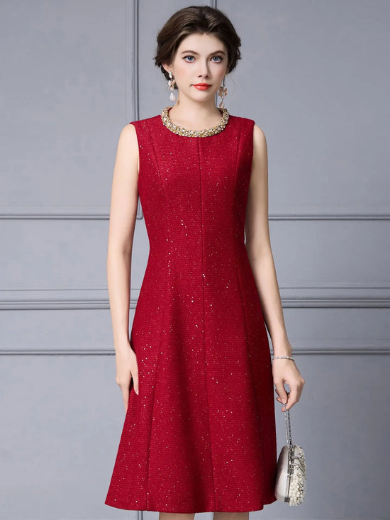 Sleeveless Beaded Dress
