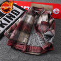 Autumn Winter Boys' Fleece Lined Quilted Shirt