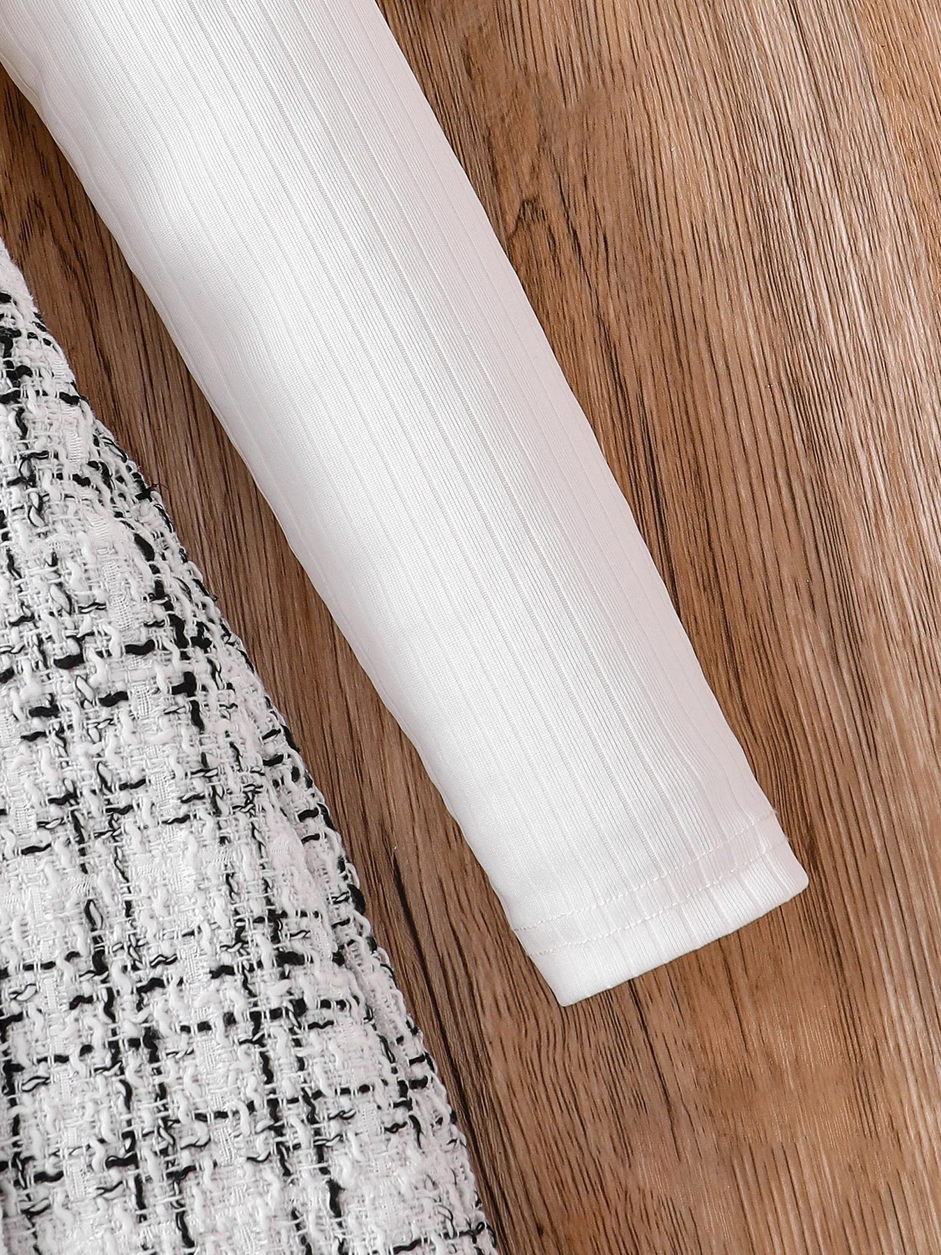 Two-Piece Knitted Blouse and Skirt