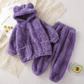 Children's Autumn Fleece Bear Ear Hooded