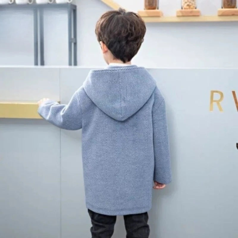 Boys' Thickened Wool Coat Winter