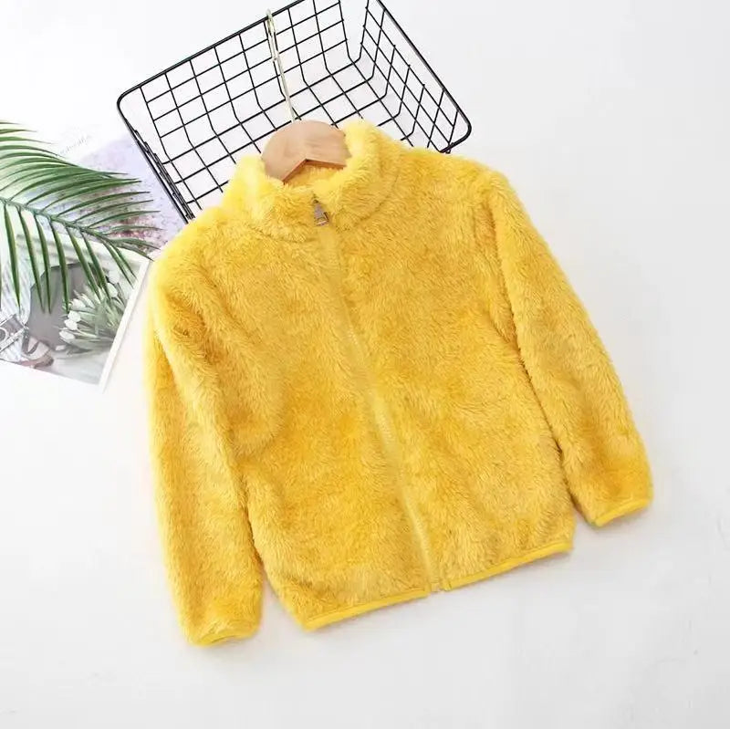 Spring And Autumn Winter Plush Coat For Boys And Girls Warm Clothes For Babies Wearing Double Sided Plush Clothes Outside
