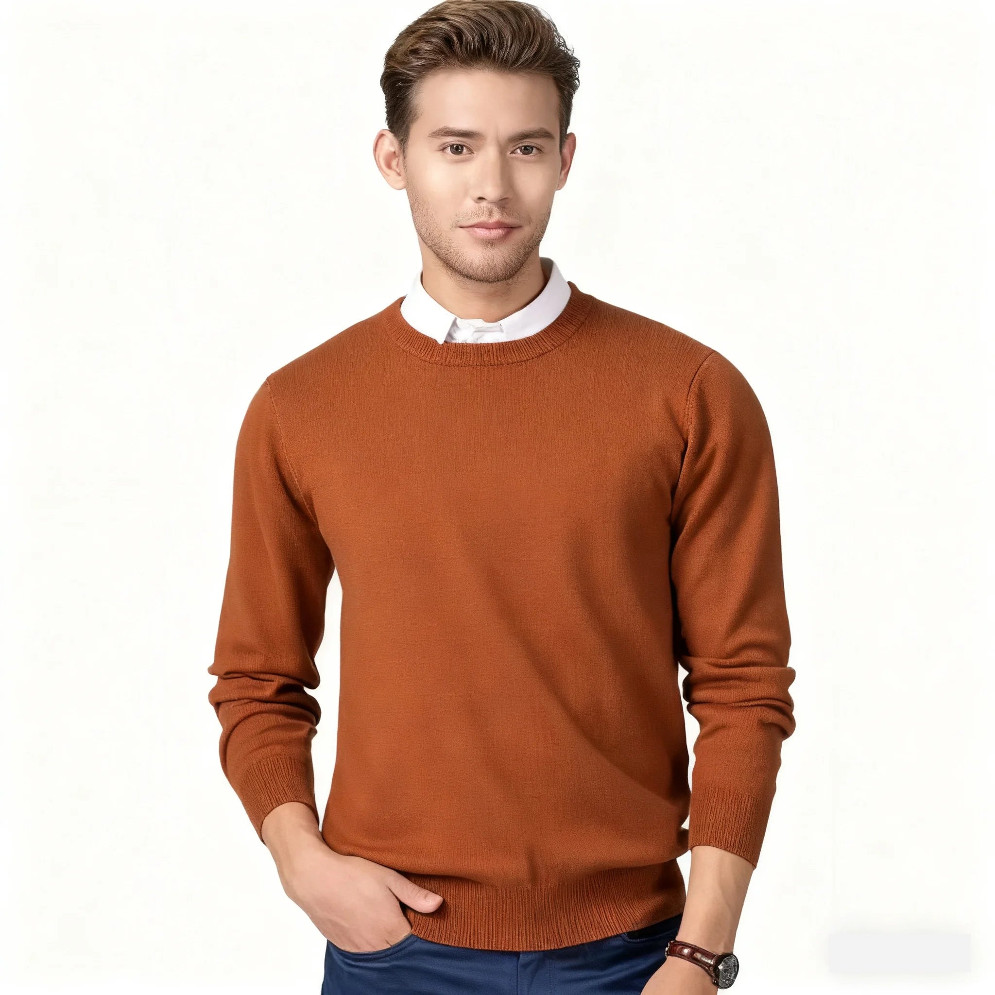 Cashmere Sweater O-neck Pullovers Men