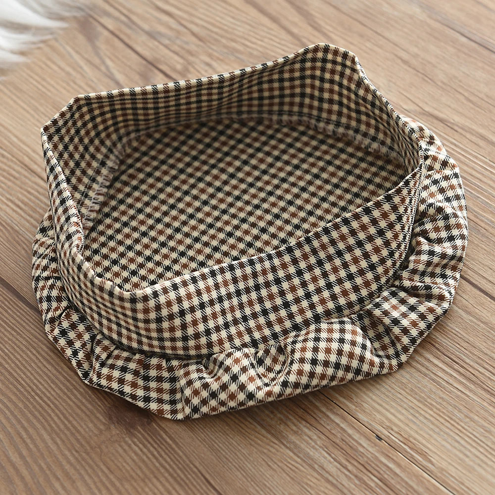 Round Neck Top+Bow Plaid Short