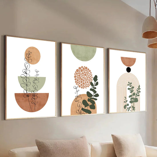 Abstract Three Piece Mid Century Design (Print)