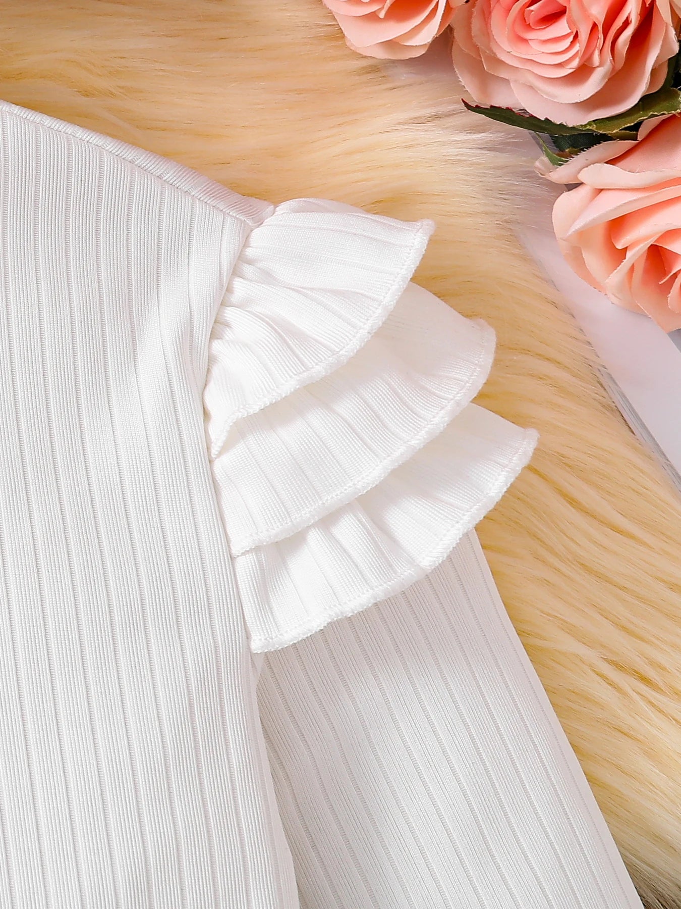 Two-Piece Knitted Blouse and Skirt