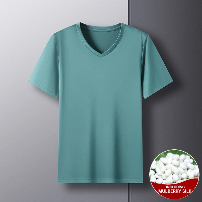 Silk New Summer V Neck t Shirts