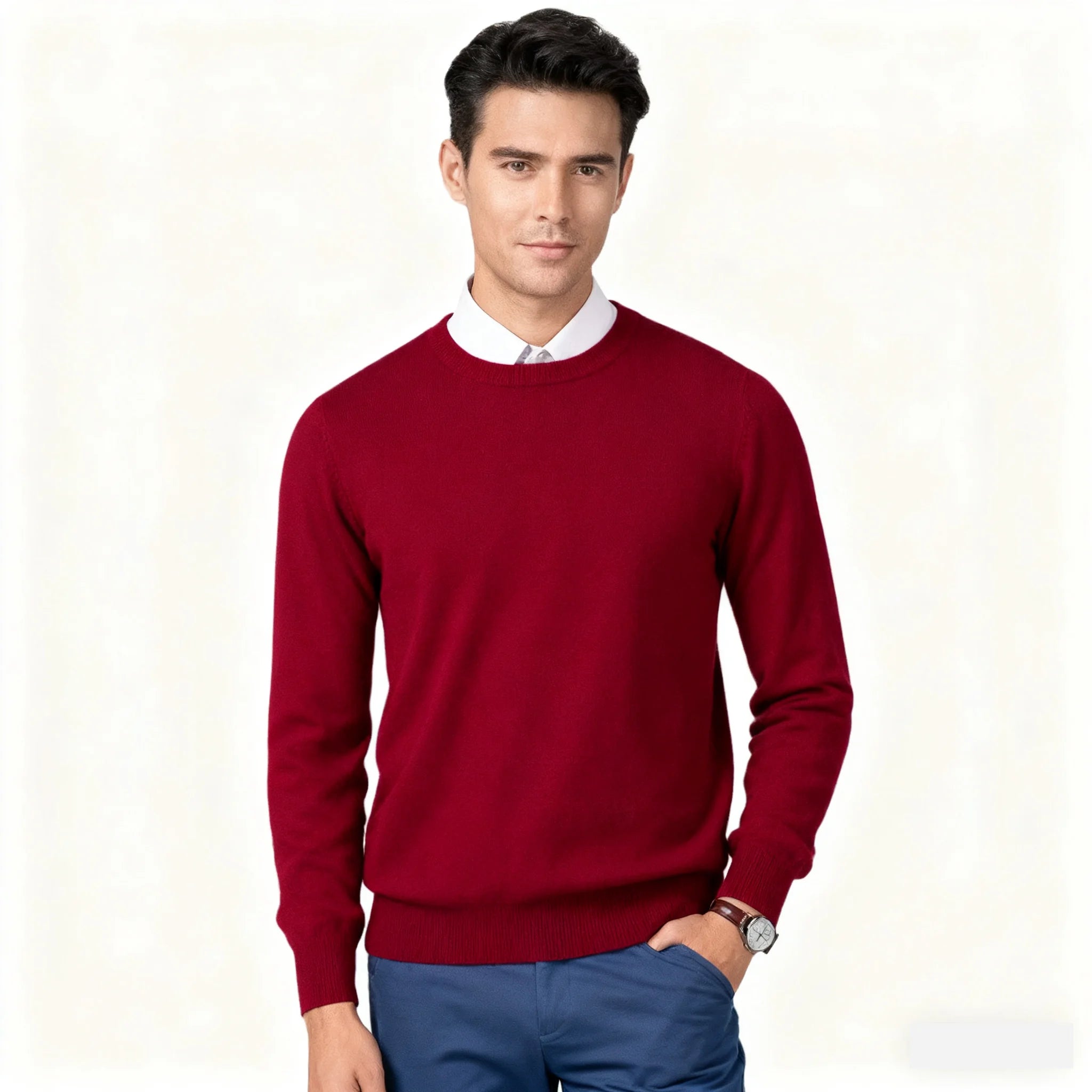 Cashmere Sweater O-neck Pullovers Men