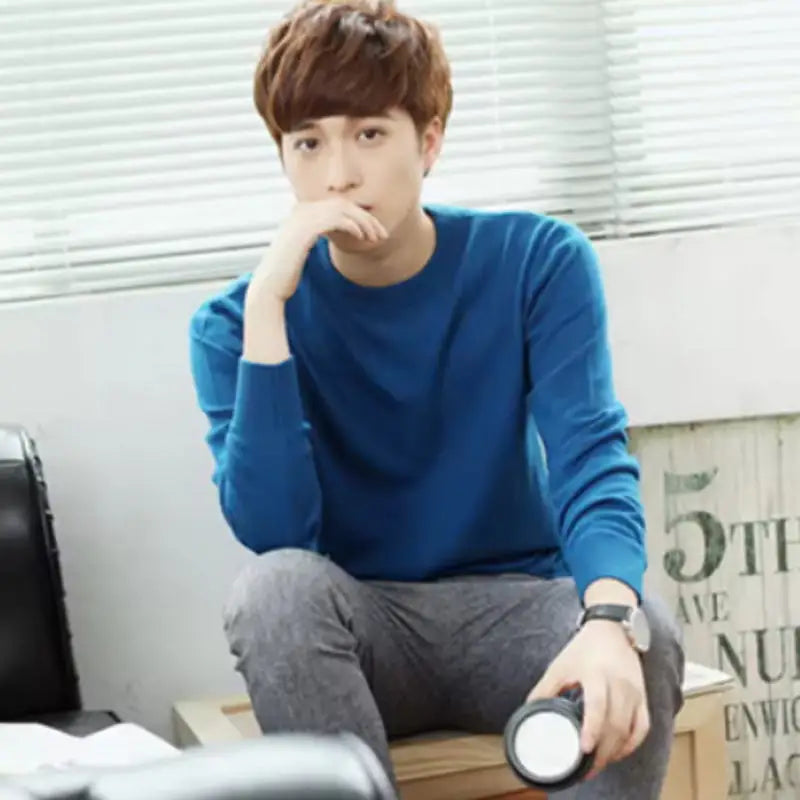 Cashmere Sweater O-neck Pullovers Men