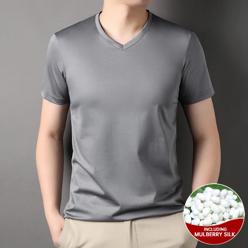 Silk New Summer V Neck t Shirts
