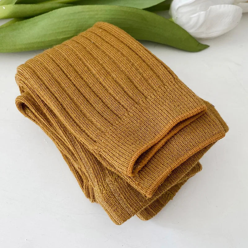 Autumn Spring Baby Girls Ribbed Cotton