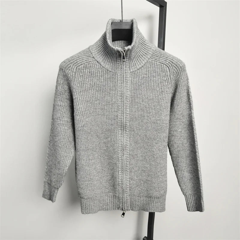 Men's Knitted Zip-Up Sweater