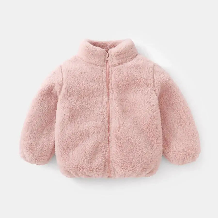 Spring And Autumn Winter Plush Coat For Boys And Girls Warm Clothes For Babies Wearing Double Sided Plush Clothes Outside