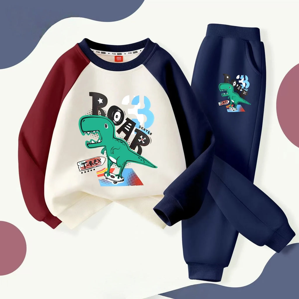 Autumn Baby Boy Cartoon Dinosaur Printed Clothes