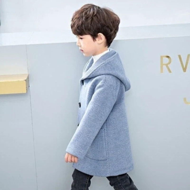 Boys' Thickened Wool Coat Winter